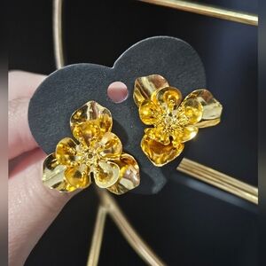 Flowers gold-plated bronze Earrings by LanMar